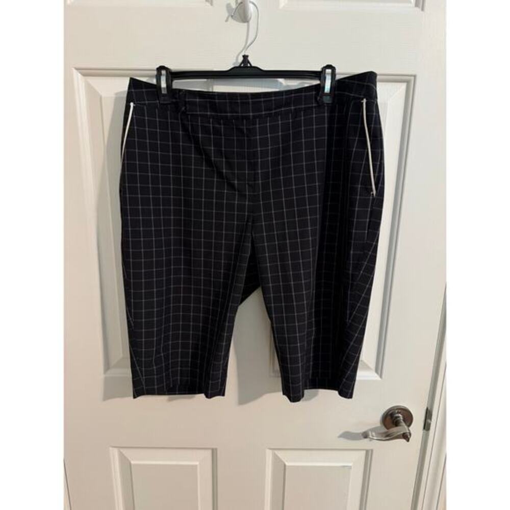 Annika Cutter & Buck New Bermuda Golf Sport Shorts Black Pink Pockets US10